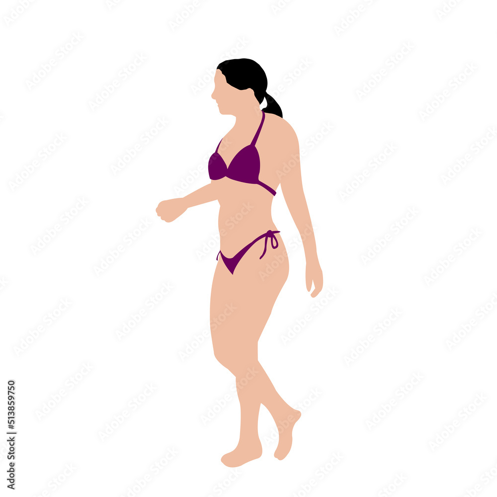 Vector illustration with summer vacation as a motif ( Woman in swimsuit ) Vector illustration with summer vacation as a motif ( Woman in swimsuit )