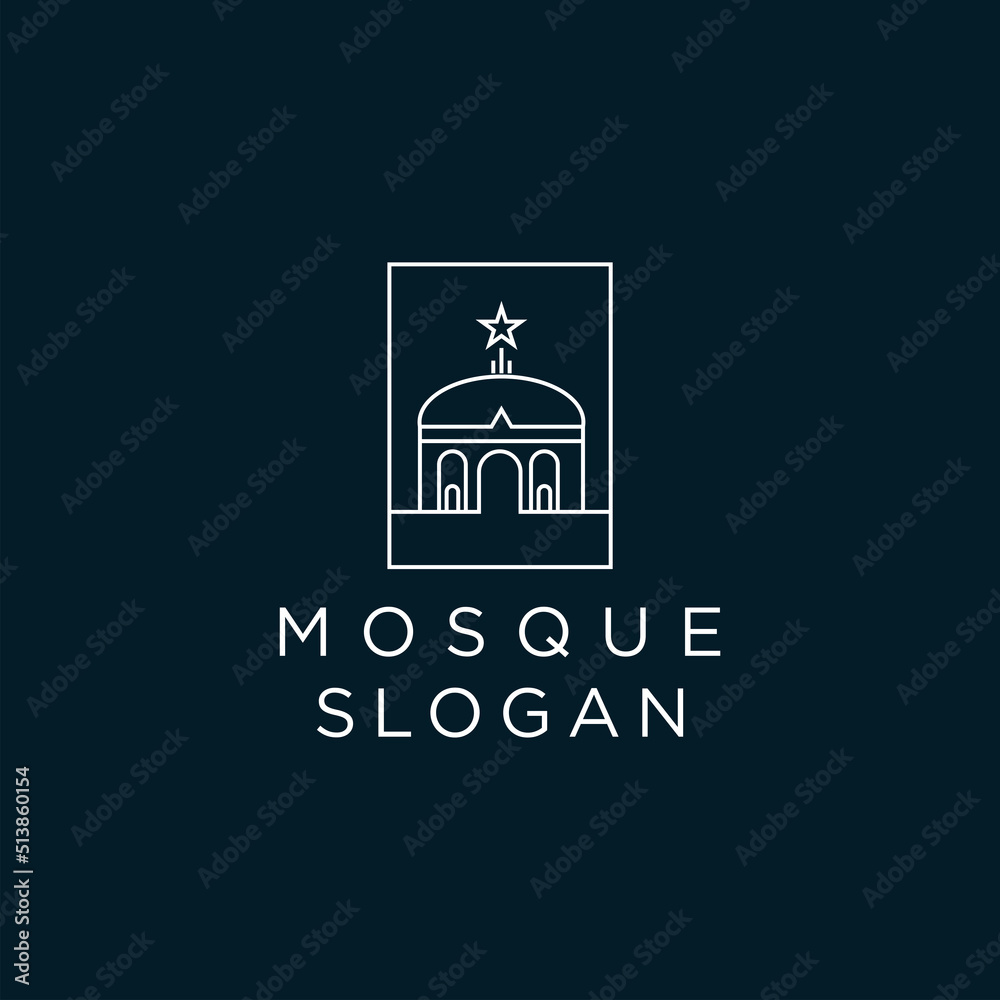 Mosque design icon logo template