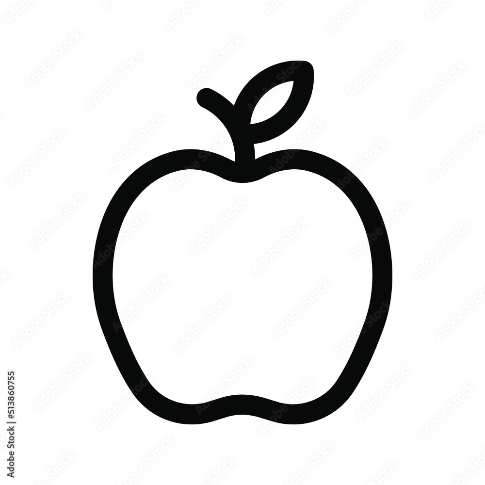Apple Icon in trendy flat style color editable
