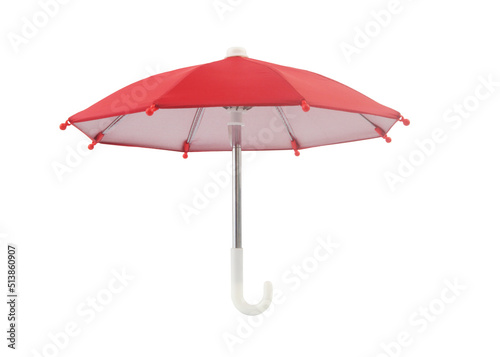Red umbrella isolated on white background 