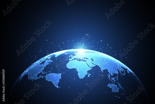 Global network connection. World map point and line composition concept of global business. Vector Illustration