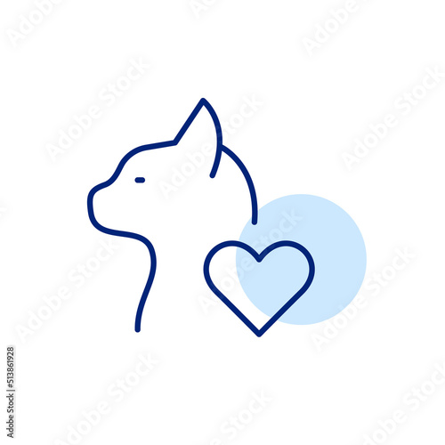 Cat lover. Pixel perfect, editable stroke line art icon