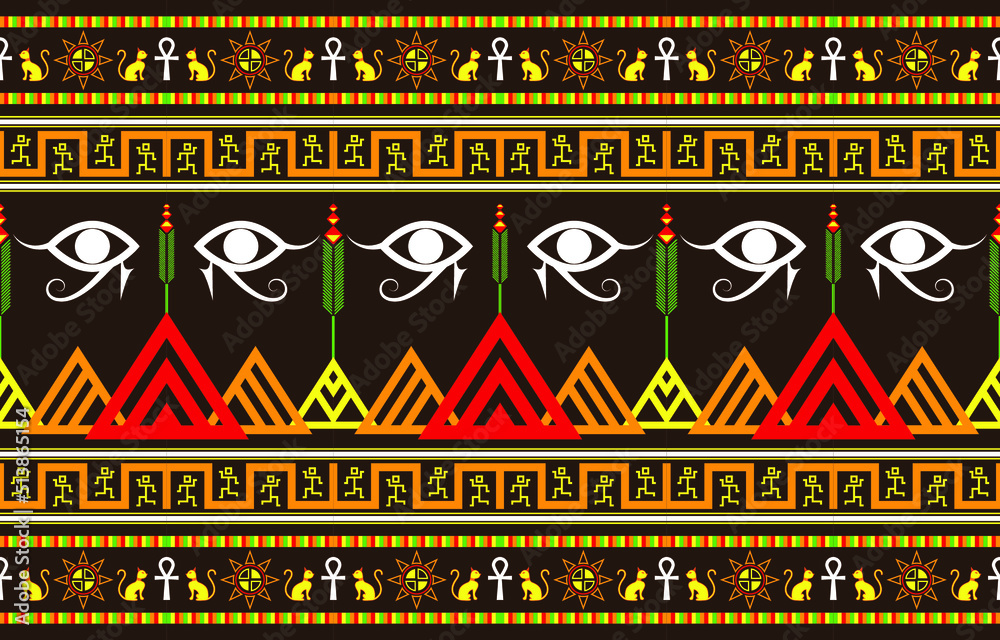 Ancient Egyptian ornament Tribal seamless pattern vintage ethnic of ...