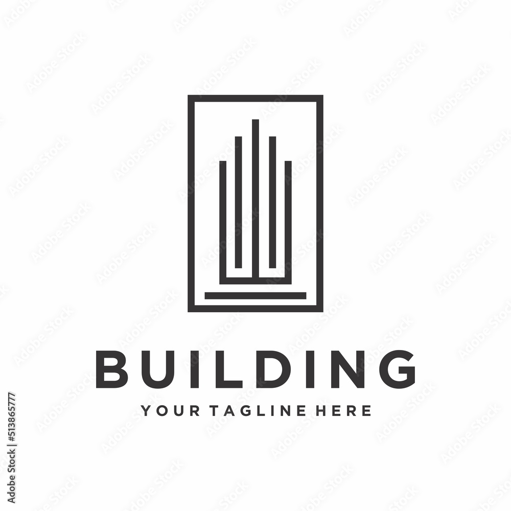 Building Construction Logo Design Vector Stock Vector