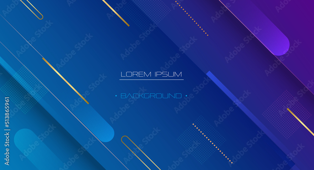 Vector abstract element of graphic design. Minimal geometric shape, light gold line pattern, gradient color background. Digital futuristic concept. Layout for dynamic poster template, flyer, wallpaper