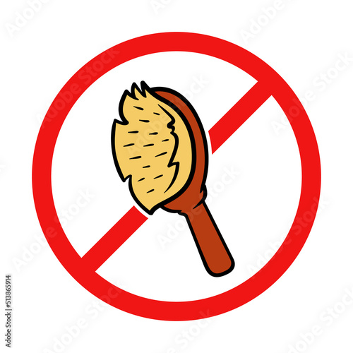 Vector No Brush Sign on White Background