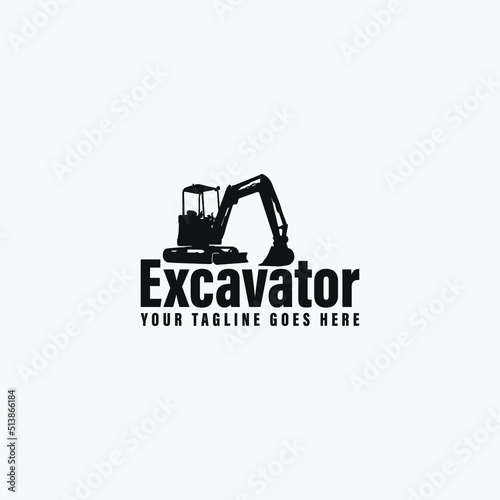 Excavators construction machinery logo vector image