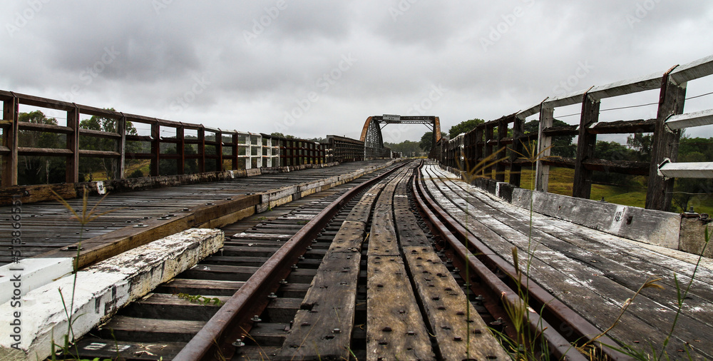 railway bridge in the morning