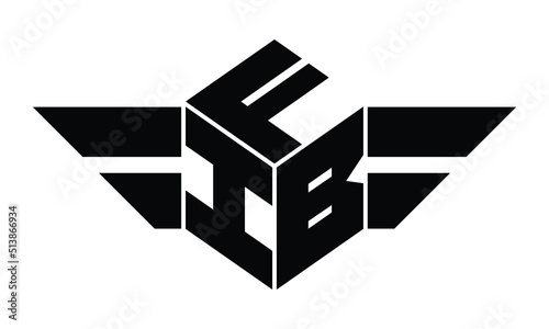 FIB three letter gaming logo in polygon cube shape logo design vector template. wordmark logo | emblem logo | monogram logo | initial letter logo | sports logo | minimalist logo | typography logo |