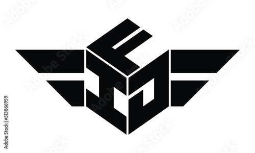 FID three letter gaming logo in polygon cube shape logo design vector template. wordmark logo | emblem logo | monogram logo | initial letter logo | sports logo | minimalist logo | typography logo |