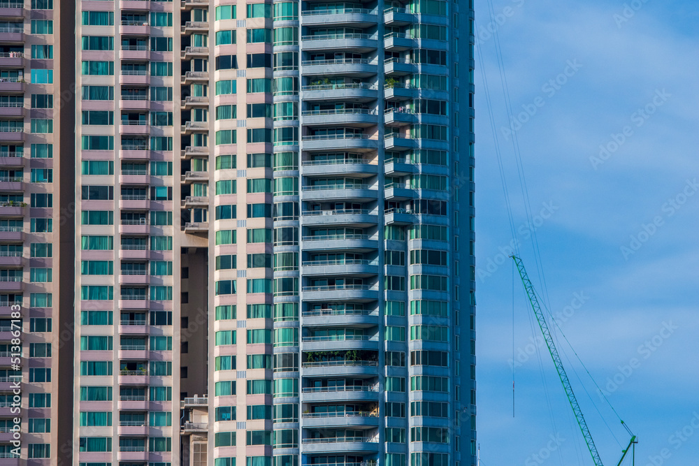 Close up tower with bluesky at Bangkok.