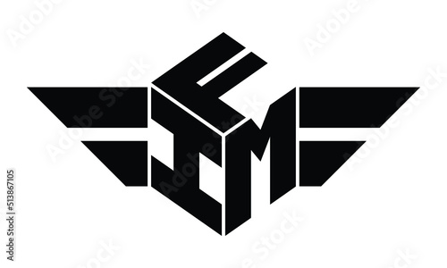 FIM three letter gaming logo in polygon cube shape logo design vector template. wordmark logo | emblem logo | monogram logo | initial letter logo | sports logo | minimalist logo | typography logo |