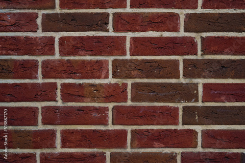 Large red brick brick wall, dark brick background