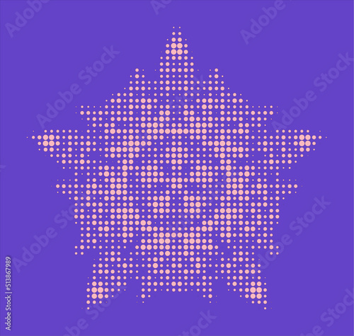 Halftone polka dot or dotted pastel mandala. Balances the psycho-emotional state. Vector.