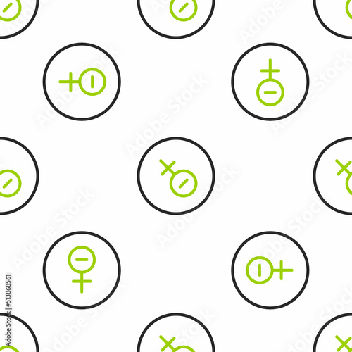 Line Venus symbol icon isolated seamless pattern on white background. Astrology, numerology, horoscope, astronomy. Vector
