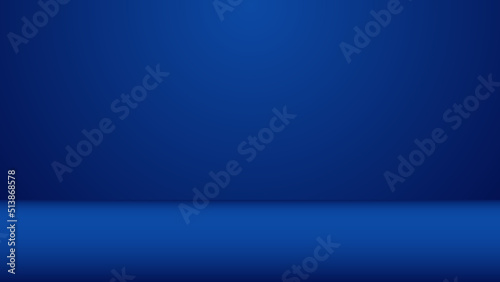 blue studio scene with blank gradient color lighting effect background for product display advertisement and creative graphic design element