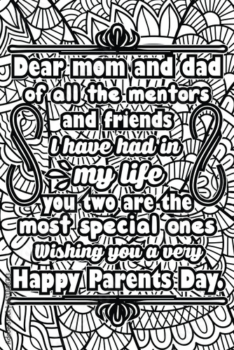 parents day quotes coloring page design. inspirational coloring pages design.