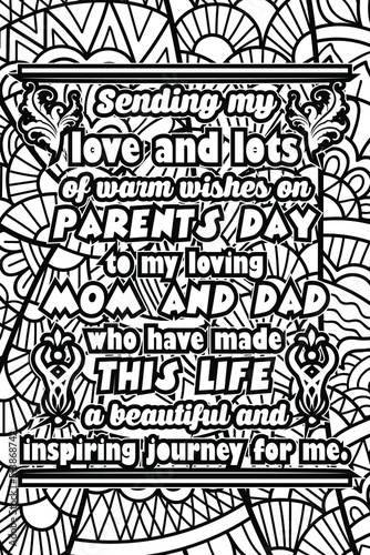 parents day quotes coloring page design. inspirational coloring pages design.
