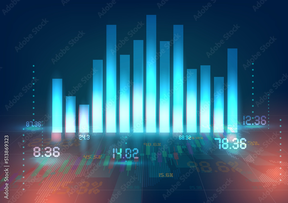 Stock market graph or forex trading graph background in graphic style suitable for financial investment