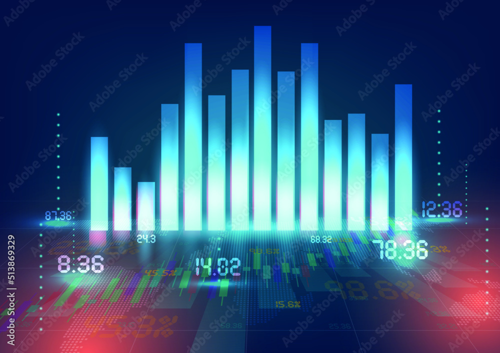 Stock market graph or forex trading graph background in graphic style suitable for financial investment