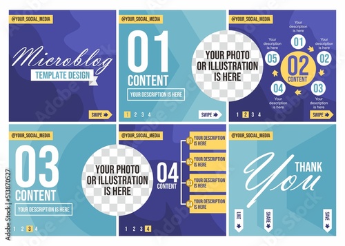 Creative microblog or carousel design for social media post