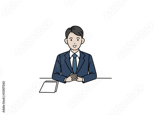 プレゼン　発表　話す　スーツ姿の男性　会社員　ビジネスマン　仕事