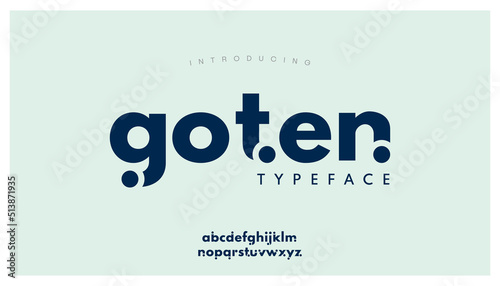 Goten, a strong sans serif typeface lowercase alphabet. vector font.