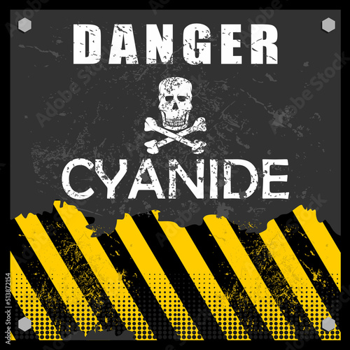 Danger, Cyanide sign and label vector