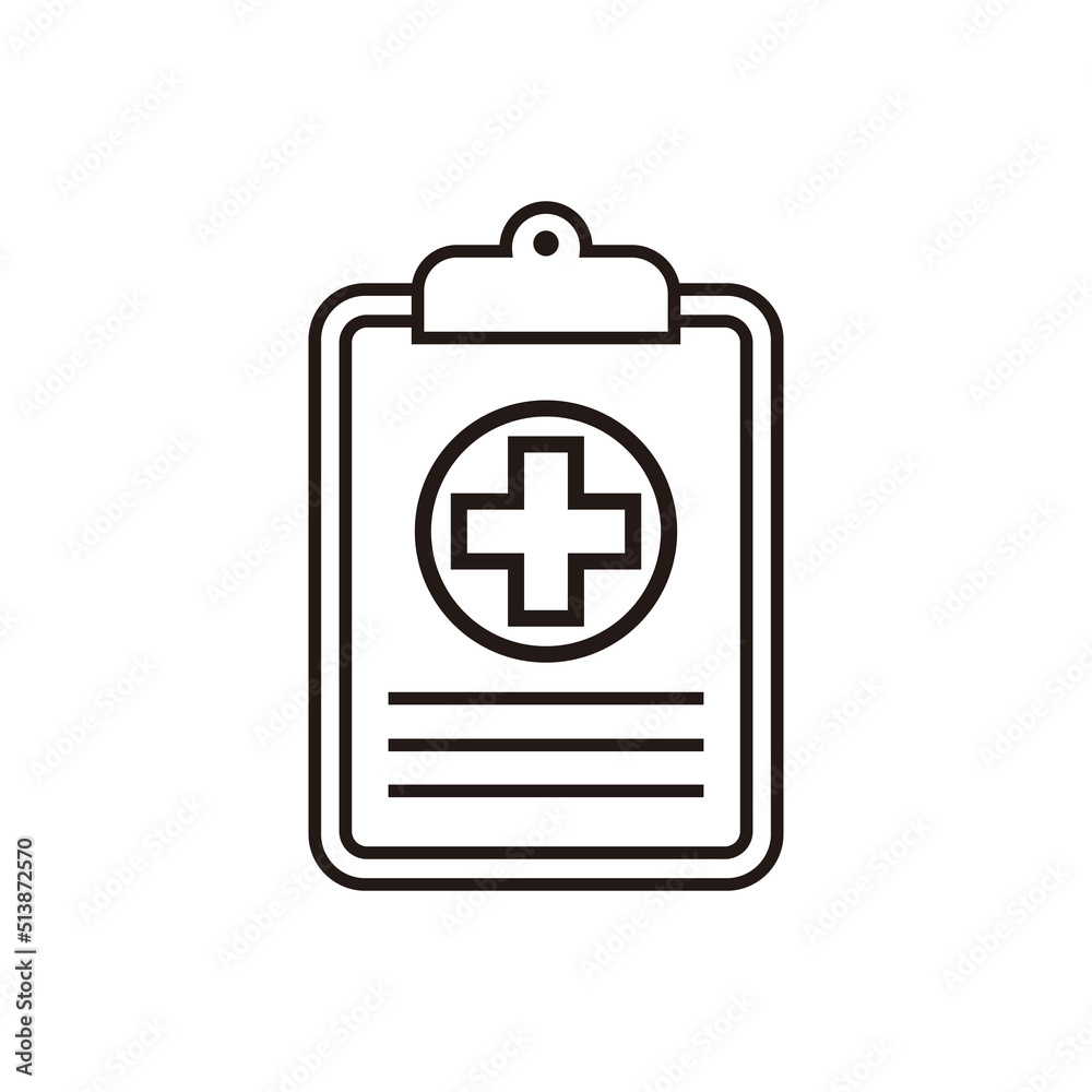 Health care diagnosis clipboard line icon design template. Vector icon on white background Health care diagnosis clipboard line icon design template. Vector icon on white background