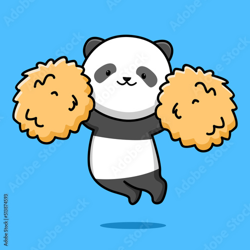 cute cheerleader panda cartoon design