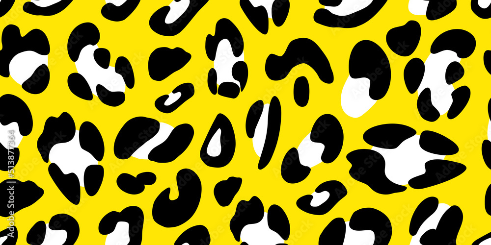 Yellow leopard seamless pattern. Animalistic bright print. Neon vector background. Yellow leopard seamless pattern. Animalistic bright print. Neon vector background.
