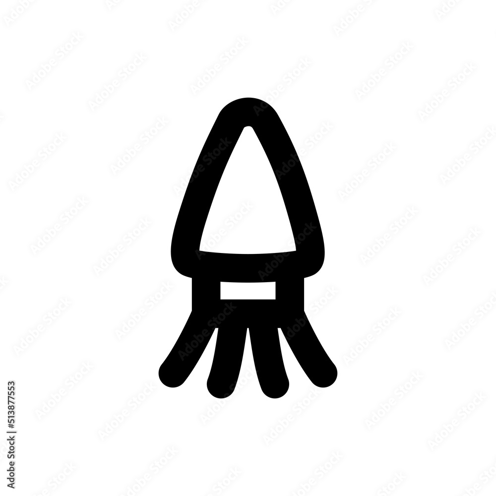 Simple squid icon, Vector outline icon on white background. Simple squid icon, Vector outline icon on white background.