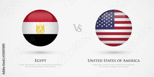 Free Download Egypt vs United States of America country flags template. The concept for game, competition, relations, friendship, cooperation, versus. - GFXLoad