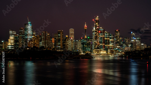 Sydney city lit up at night. © gshakwon