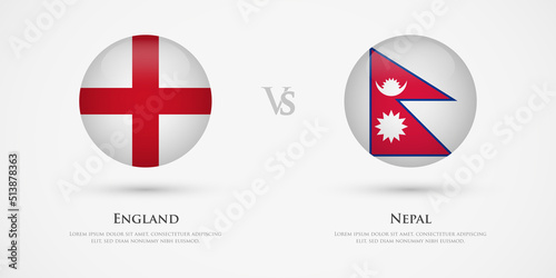 Free Download England vs Nepal country flags template. The concept for game, competition, relations, friendship, cooperation, versus. - GFXLoad
