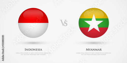 Free Download Indonesia vs Myanmar country flags template. The concept for game, competition, relations, friendship, cooperation, versus. - GFXLoad
