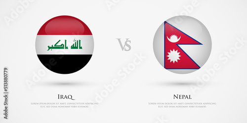 Free Download Iraq vs Nepal country flags template. The concept for game, competition, relations, friendship, cooperation, versus. - GFXLoad