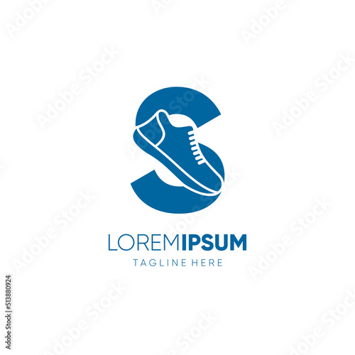 Letter Initial S Shoes Logo Design Vector Icon Graphic Emblem Illustration Background Template