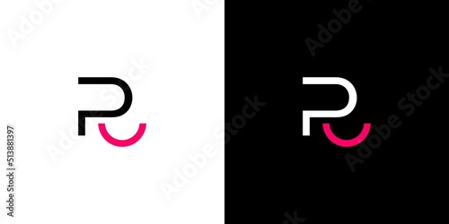 Modern and unique letter R initial smile logo design