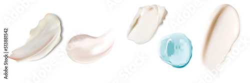 Cream texture stroke isolated on transparent background. Facial creme, foam, gel or body lotion skincare icon.