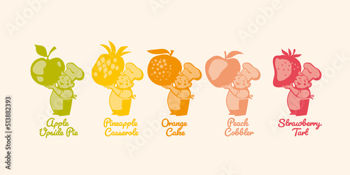 Vector summer food illustration. stickers, labels