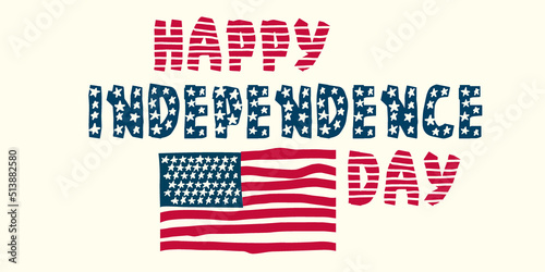 Happy independence day print. vector letering.