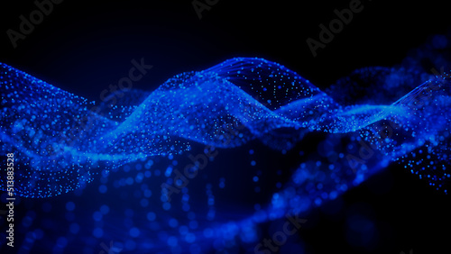 Big Data Concept. Blue, Futuristic Digital Style. 3D Render. photo