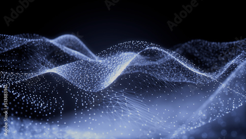 Network Cyber Security Concept. Blue, Futuristic Digital Style. 3D Render.