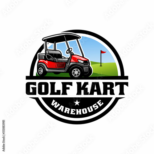buggy - golf cart illustration logo vector
