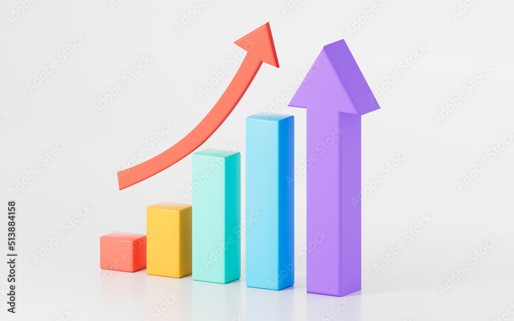 Business statistics chart, 3d rendering. Business statistics chart, 3d rendering.