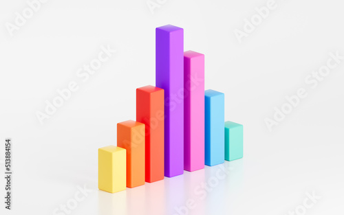 Business statistics chart, 3d rendering.