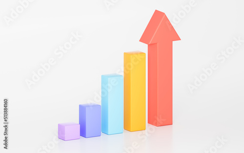 Obraz na płótnie Business statistics chart, 3d rendering.