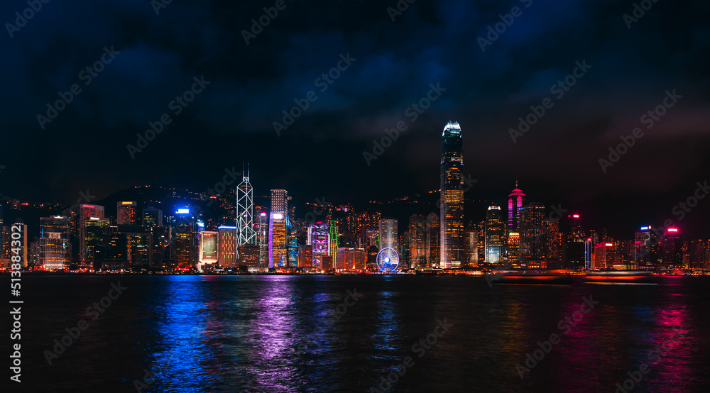 Hong Kong skyline, Central District at night Hong Kong skyline, Central District at night