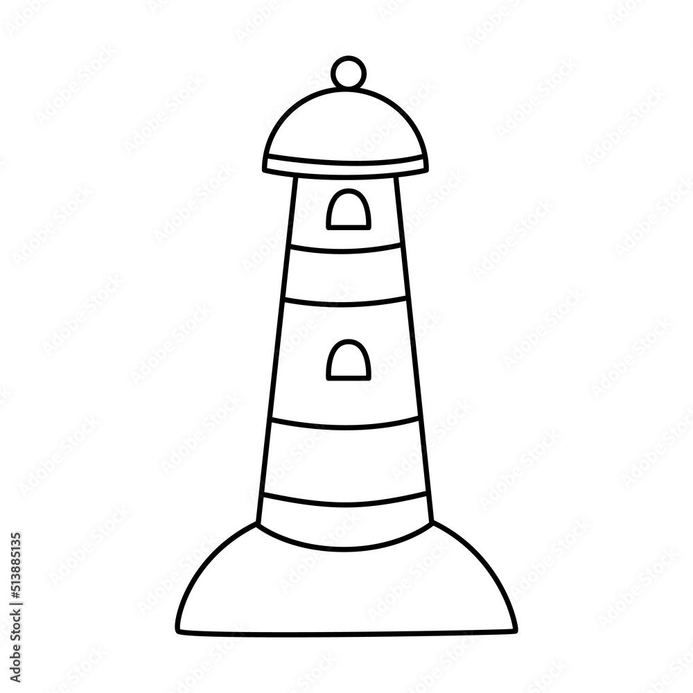 Vector illustration of lighthouse on white background. Vector illustration of lighthouse on white background.